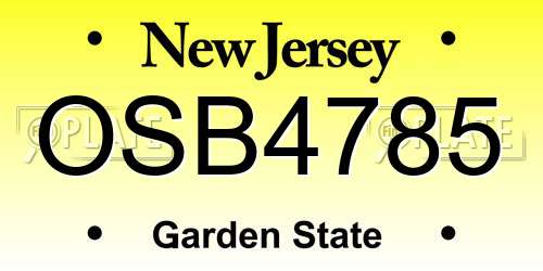 OSB4785 New Jersey License Plate