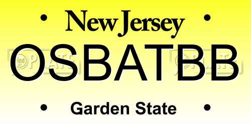 OSBATBB New Jersey License Plate