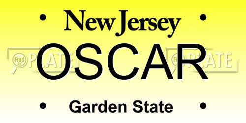OSCAR New Jersey License Plate