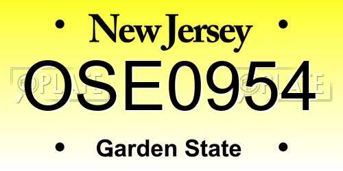 OSE0954 New Jersey License Plate