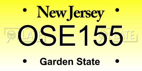 OSE155 New Jersey License Plate