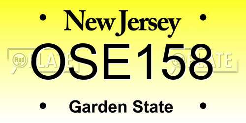 OSE158 New Jersey License Plate