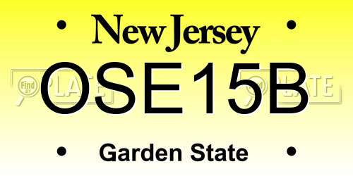 OSE15B New Jersey License Plate