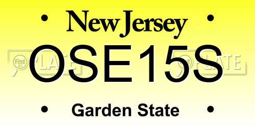 OSE15S New Jersey License Plate