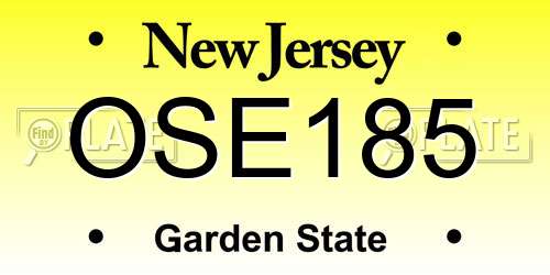 OSE185 New Jersey License Plate