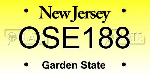 OSE188 New Jersey License Plate
