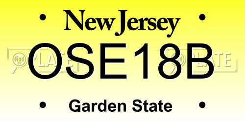 OSE18B New Jersey License Plate