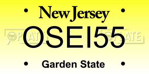 OSEI55 New Jersey License Plate