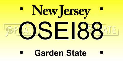 OSEI88 New Jersey License Plate