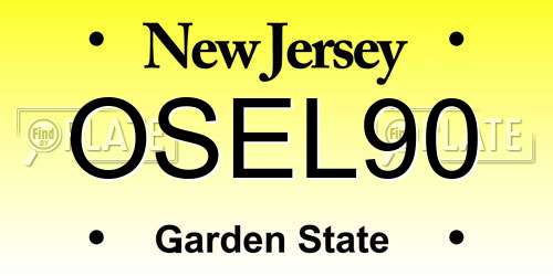OSEL90 New Jersey License Plate