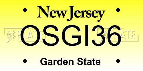 OSGI36 New Jersey License Plate