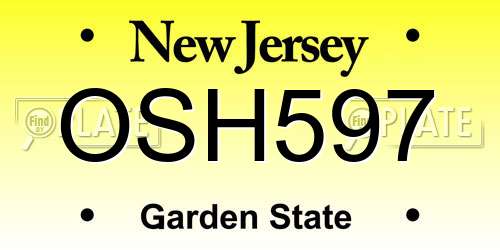 OSH597 New Jersey License Plate