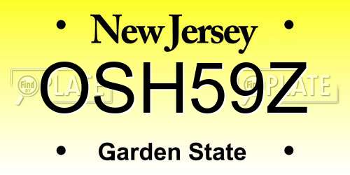 OSH59Z New Jersey License Plate