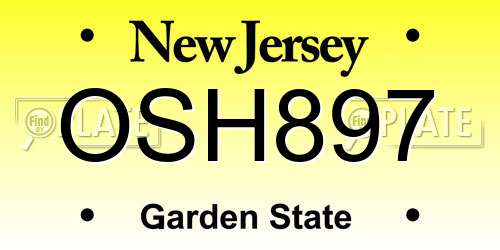 OSH897 New Jersey License Plate