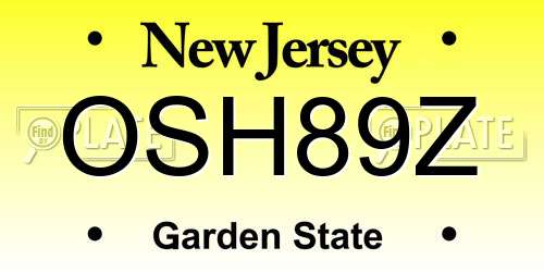 OSH89Z New Jersey License Plate