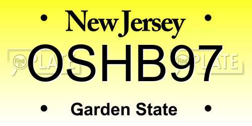 OSHB97 New Jersey License Plate