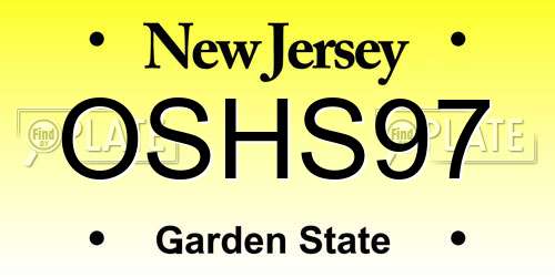 OSHS97 New Jersey License Plate