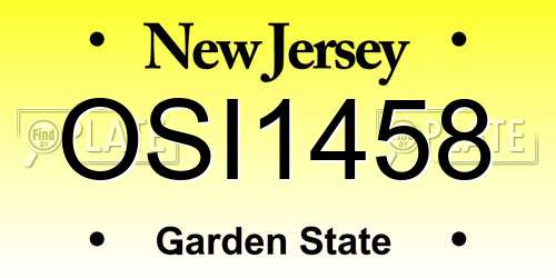 OSI1458 New Jersey License Plate