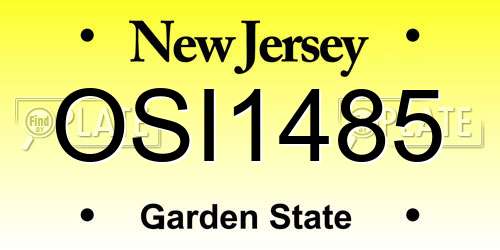 OSI1485 New Jersey License Plate