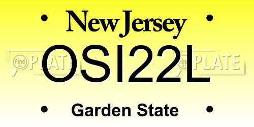 OSI22L New Jersey License Plate