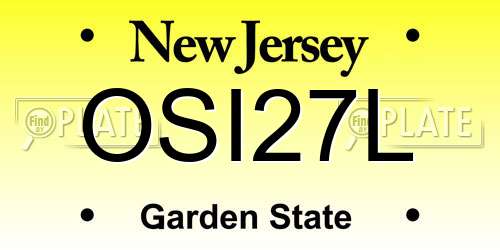 OSI27L New Jersey License Plate