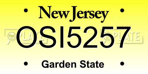 OSI5257 New Jersey License Plate