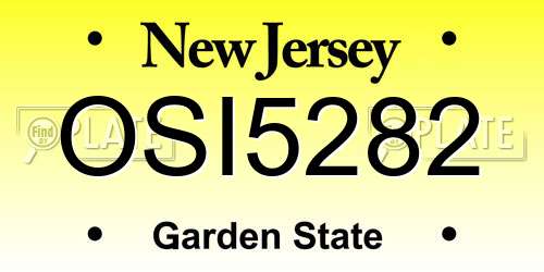 OSI5282 New Jersey License Plate
