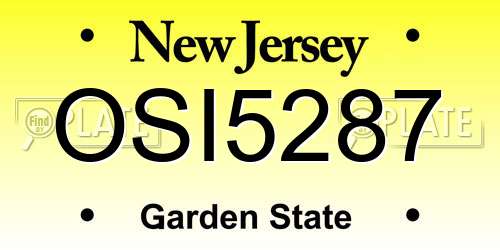 OSI5287 New Jersey License Plate