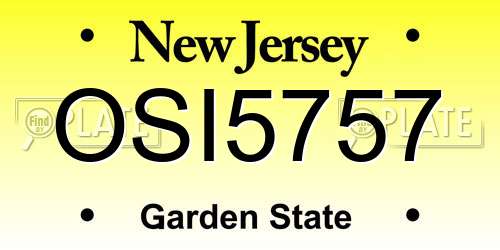 OSI5757 New Jersey License Plate