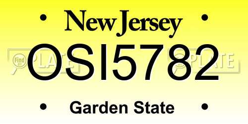OSI5782 New Jersey License Plate
