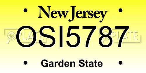 OSI5787 New Jersey License Plate
