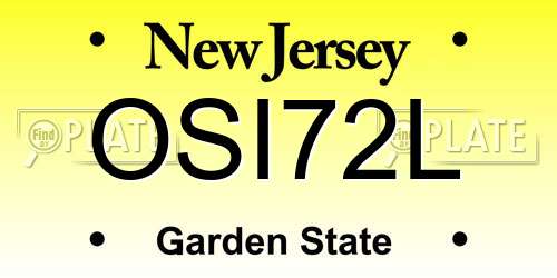 OSI72L New Jersey License Plate