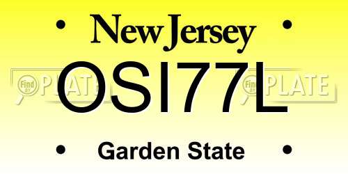 OSI77L New Jersey License Plate