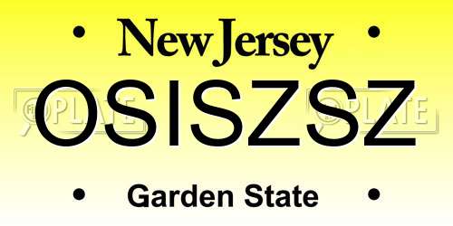 OSISZSZ New Jersey License Plate