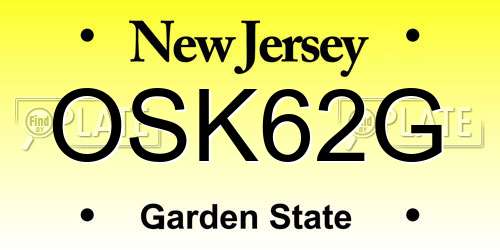 OSK62G New Jersey License Plate