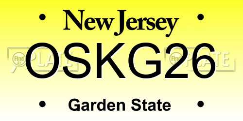 OSKG26 New Jersey License Plate