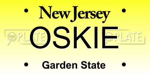 OSKIE New Jersey License Plate