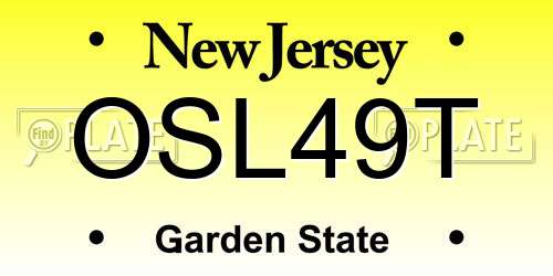 OSL49T New Jersey License Plate
