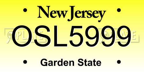 OSL5999 New Jersey License Plate