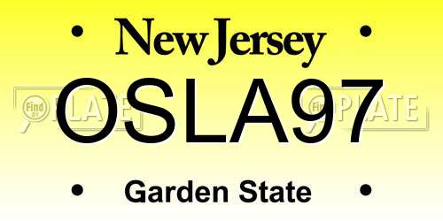 OSLA97 New Jersey License Plate