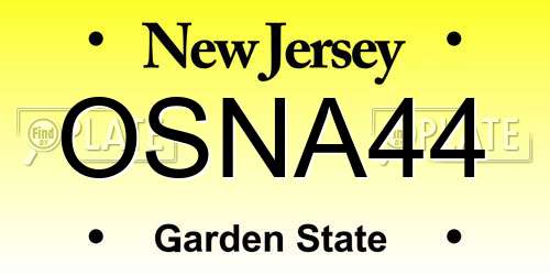 OSNA44 New Jersey License Plate