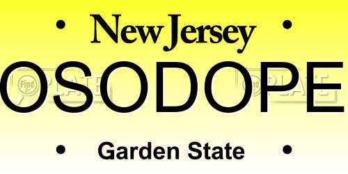 OSODOPE New Jersey License Plate