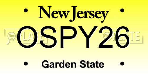 OSPY26 New Jersey License Plate