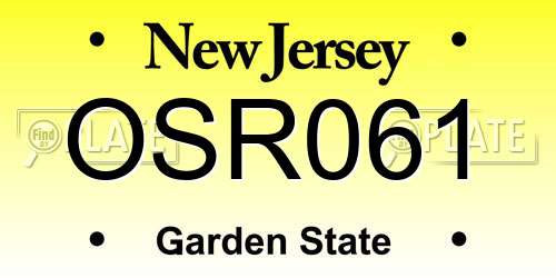 OSR061 New Jersey License Plate