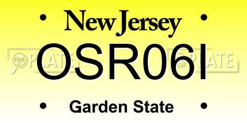 OSR06I New Jersey License Plate