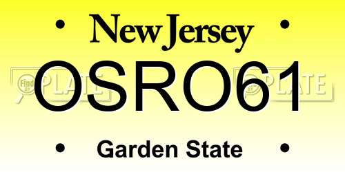 OSRO61 New Jersey License Plate