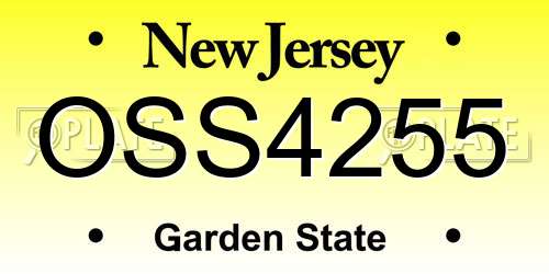 OSS4255 New Jersey License Plate
