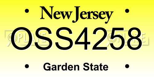 OSS4258 New Jersey License Plate