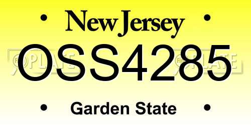 OSS4285 New Jersey License Plate