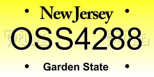 OSS4288 New Jersey License Plate